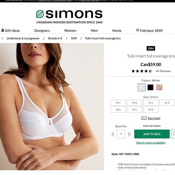 DIM BRA 40D From Simons - Picture 4 of 4